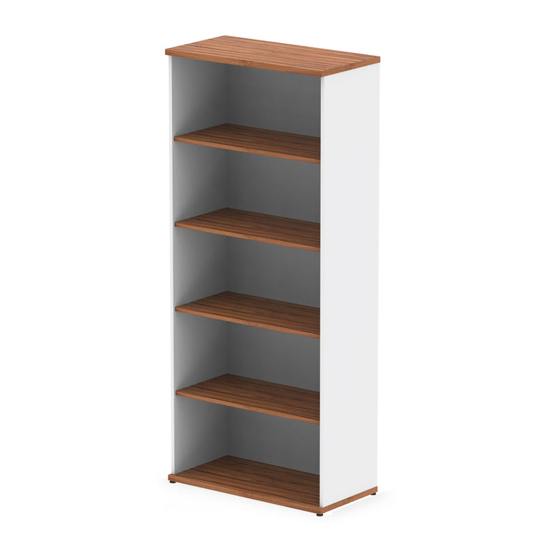 EQUINOX Low Bookcase, 2000mm, WALNUT & WHITE