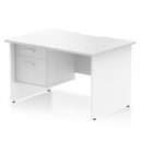 EQUINOX Panel End Rectangular Desk, Single Pedestal,1200mm, WHITE