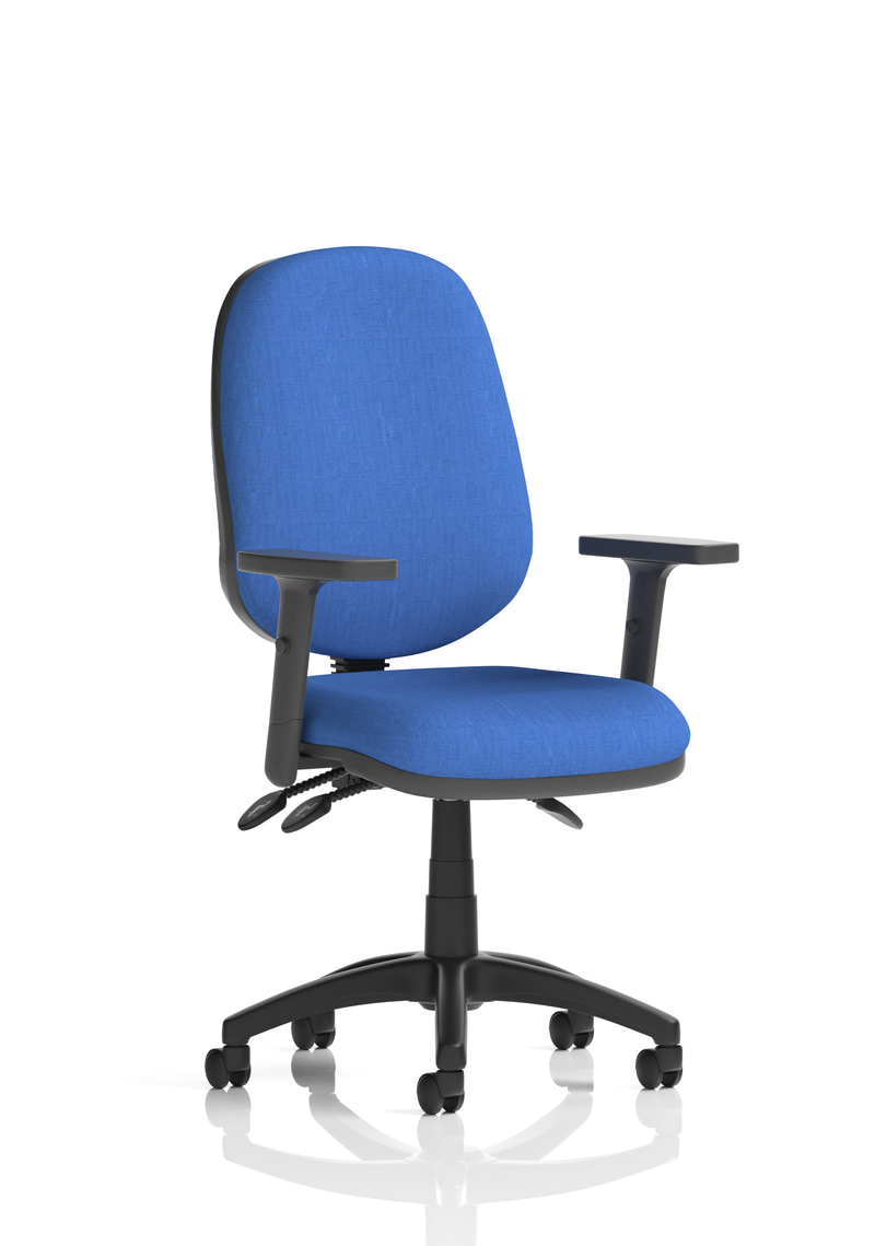 Eclipse Plus III Medium Back Task Operator Office Chair - Blue Fabric