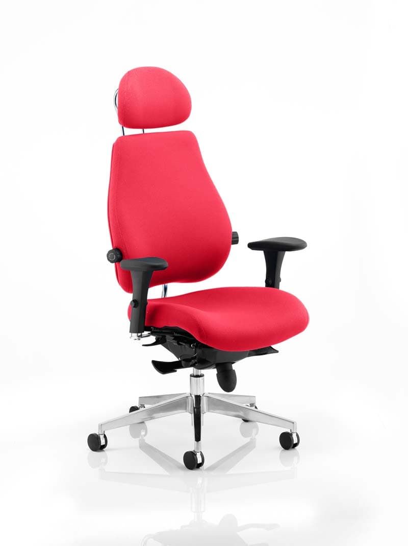 Chiro Plus Ultimate High Back Ergonomic Posture Chair with Arms and Headrest - Cherry