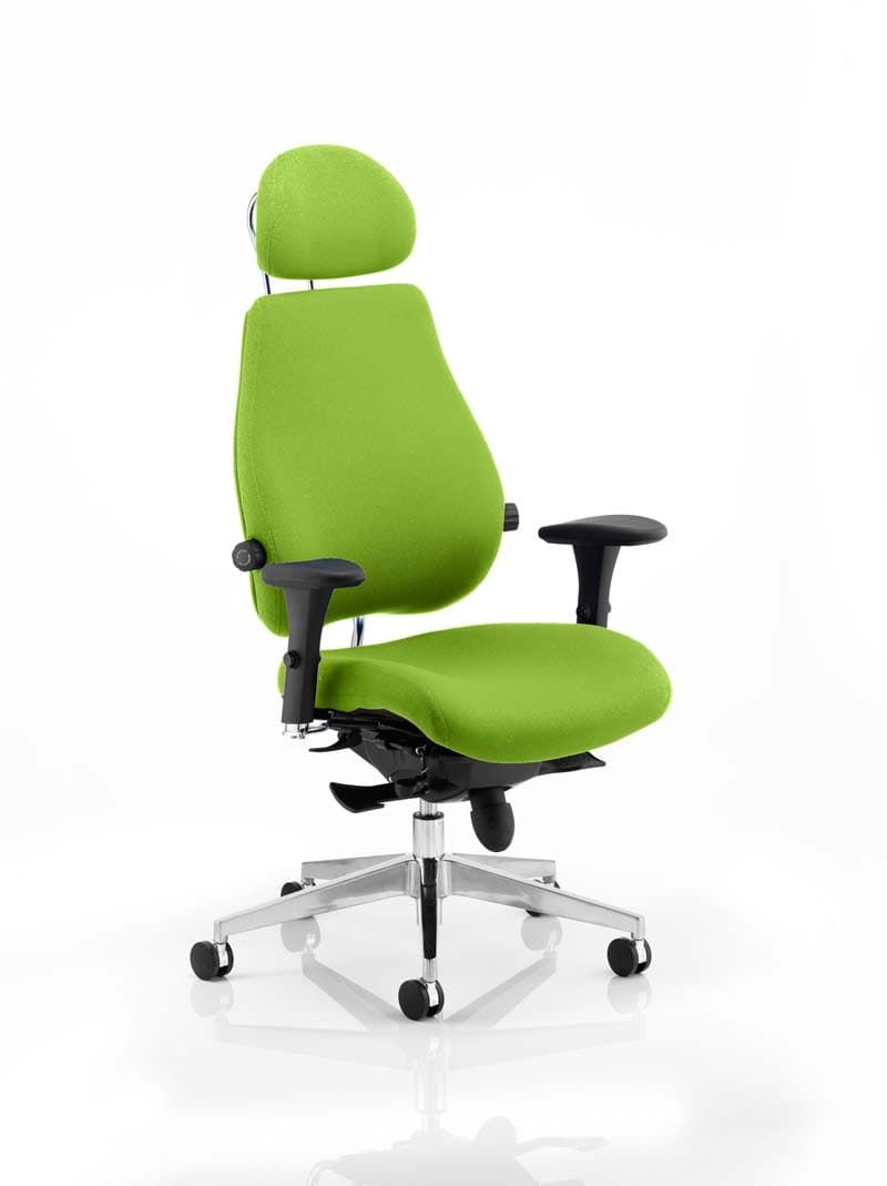 Chiro Plus Ultimate High Back Ergonomic Posture Chair with Arms and Headrest - Green