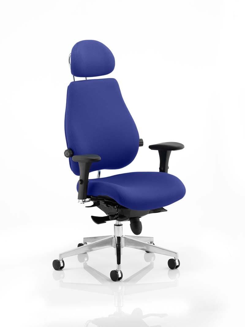 Chiro Plus Ultimate High Back Ergonomic Posture Chair with Arms and Headrest - Blue