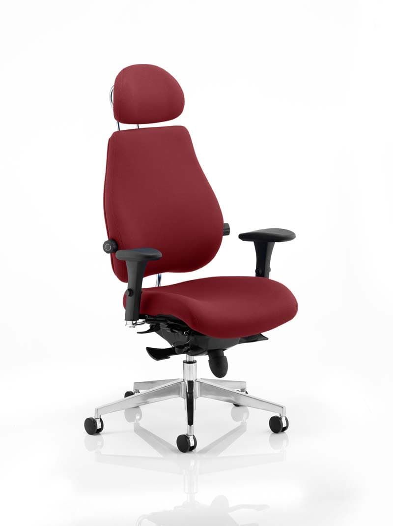 Chiro Plus Ultimate High Back Ergonomic Posture Chair with Arms and Headrest - Chilli