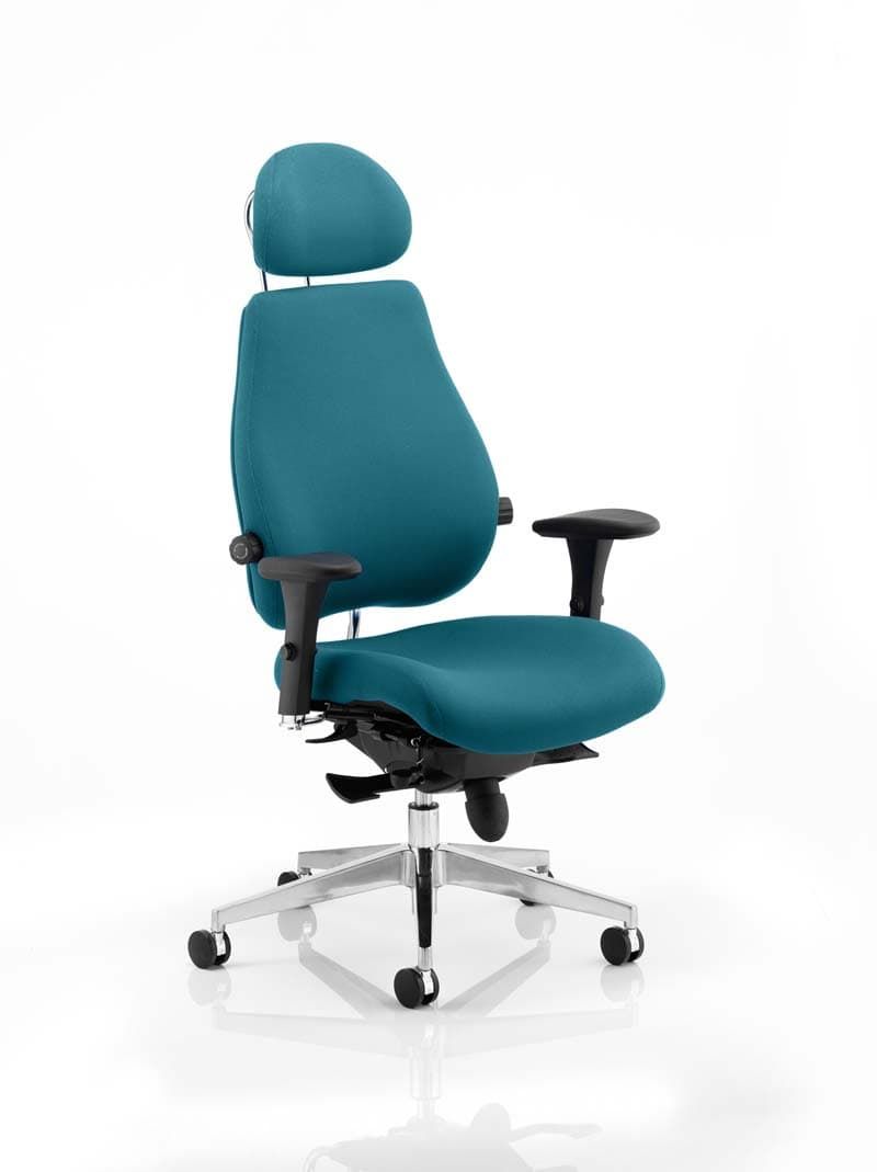 Chiro Plus Ultimate High Back Ergonomic Posture Chair with Arms and Headrest - Teal