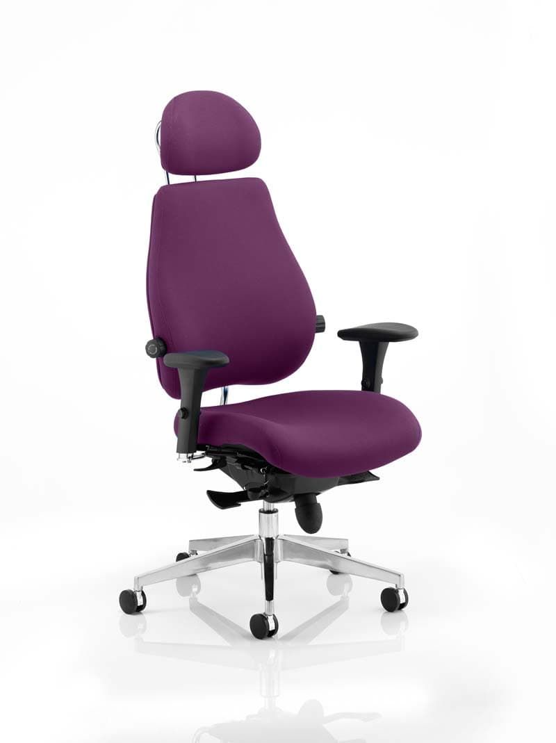 Chiro Plus Ultimate High Back Ergonomic Posture Chair with Arms and Headrest - Purple