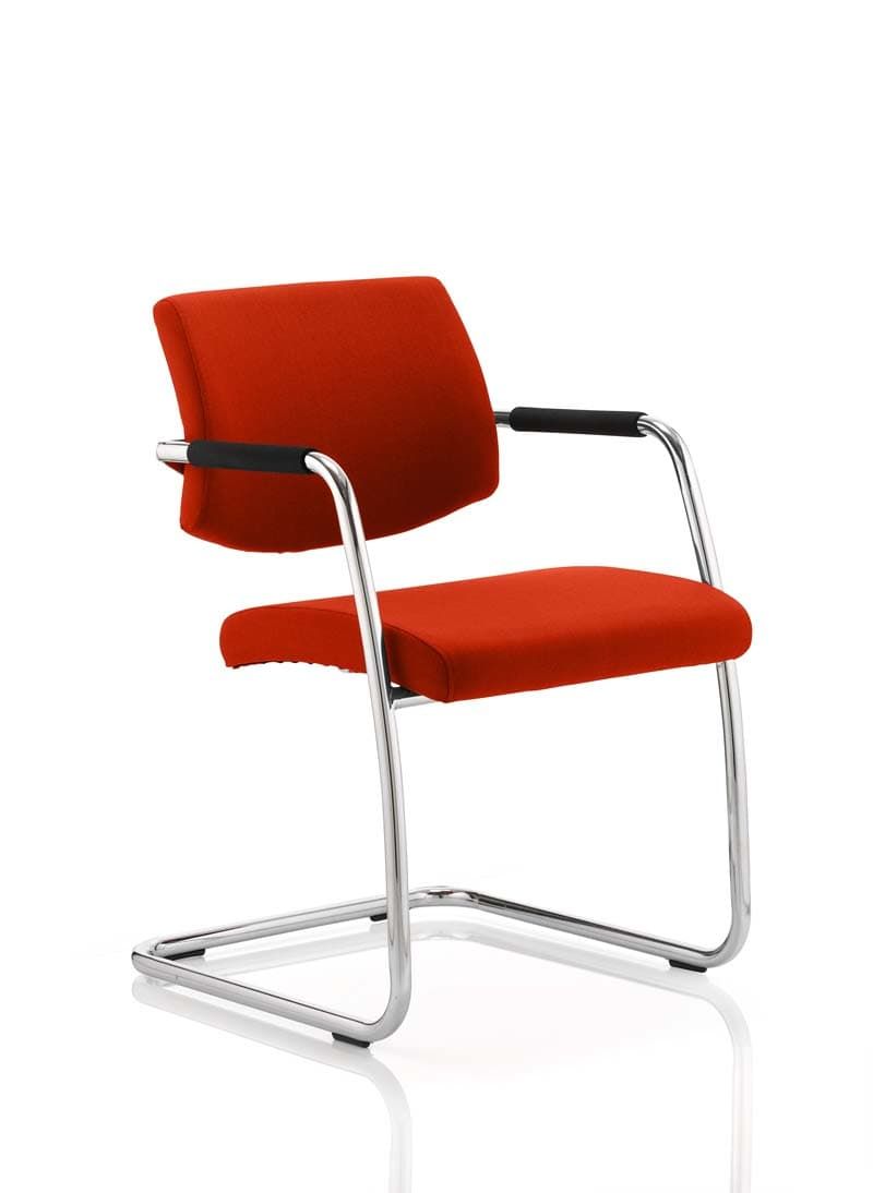 Havanna Medium Back Cantilever Visitor Chair with Arms - Orange