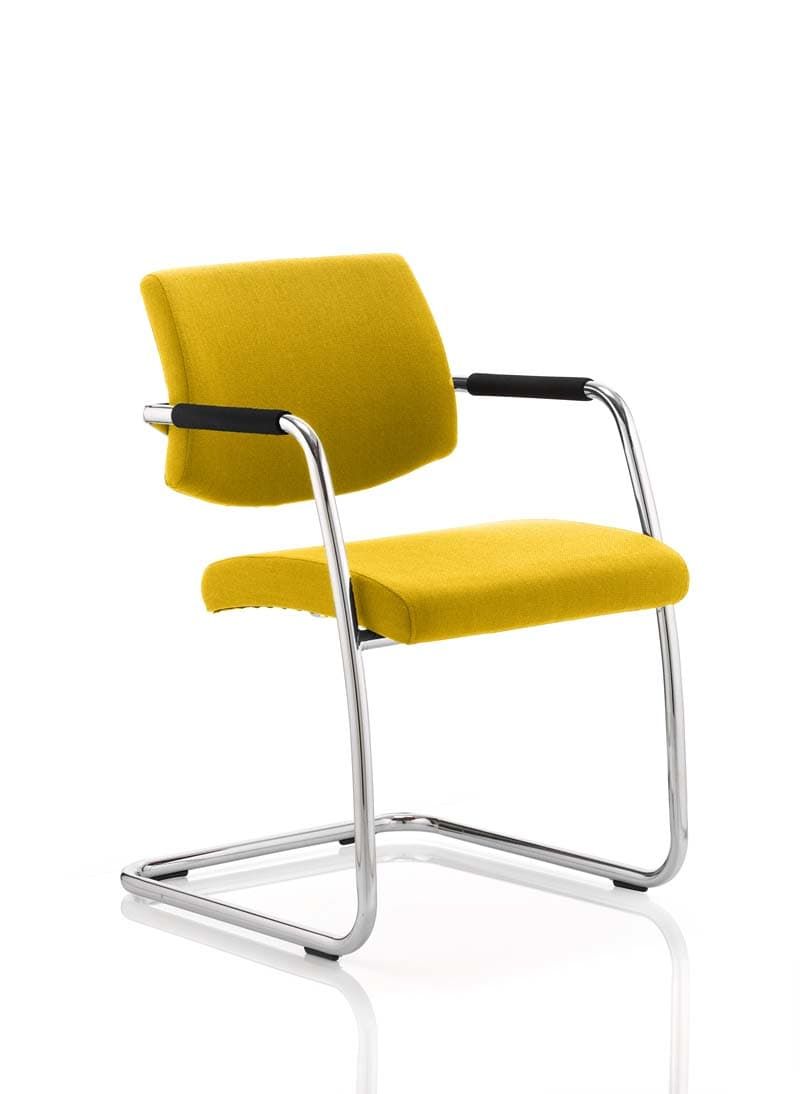 Havanna Medium Back Cantilever Visitor Chair with Arms - Yellow