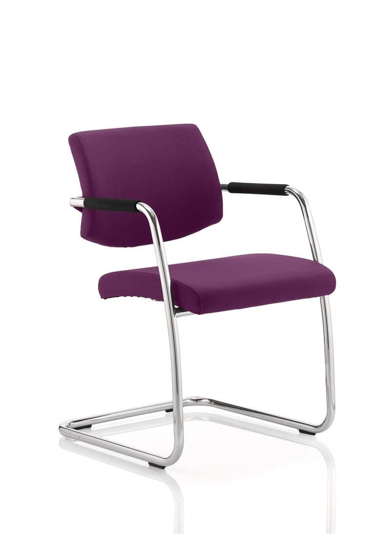 Havanna Medium Back Cantilever Visitor Chair with Arms - Purple