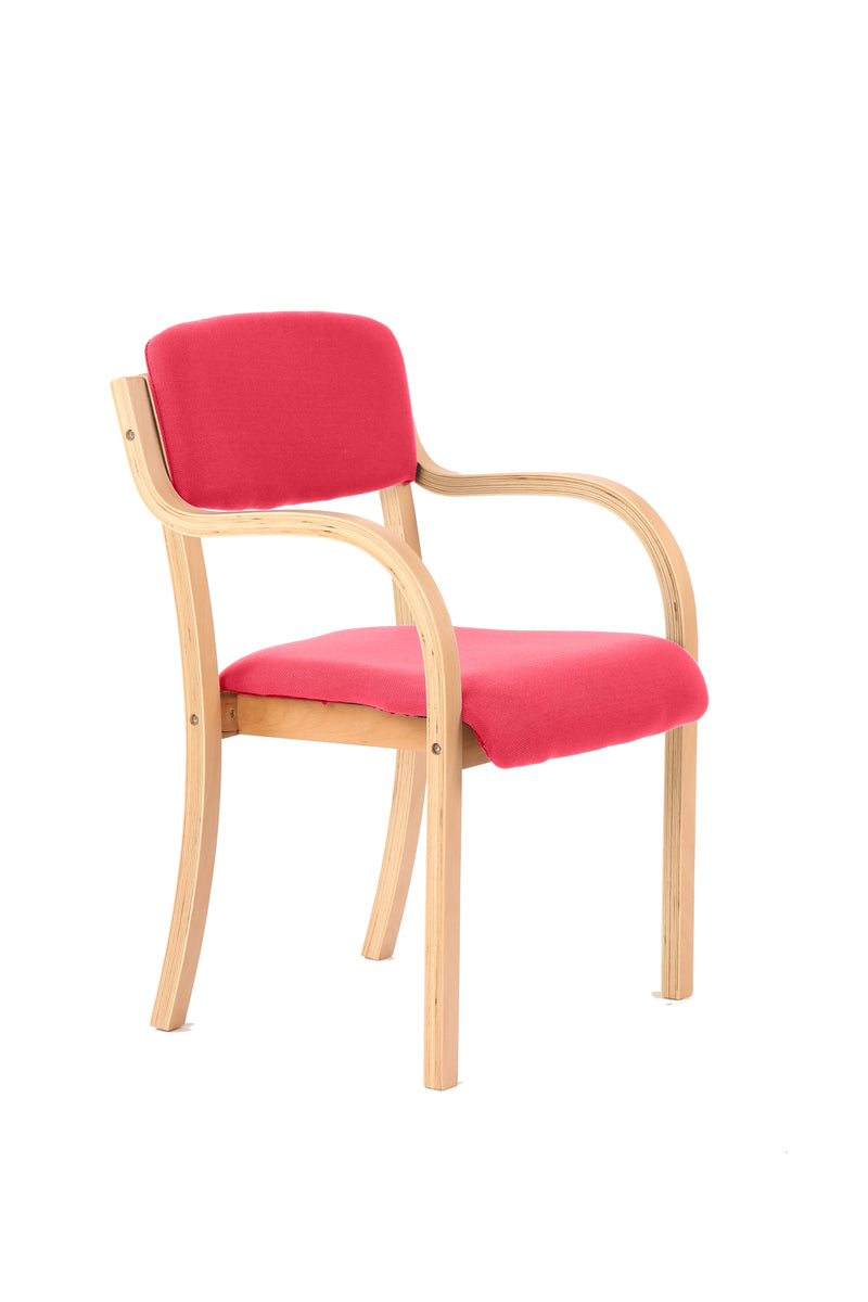 Madrid Wooden Frame Visitor Chair with Arms - Cherry