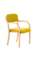 Madrid Wooden Frame Visitor Chair with Arms - Yellow