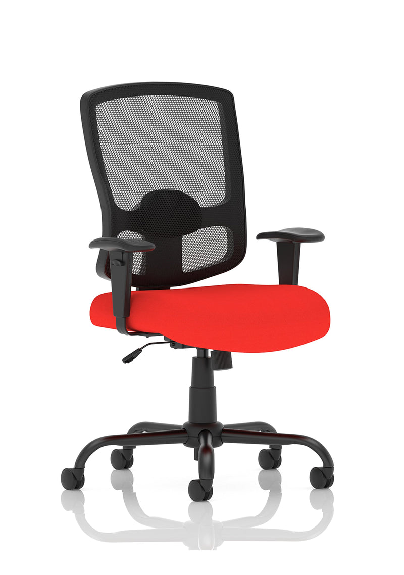 Portland High Back Heavy Duty Task Operator Office Chair with Arms - Cherry