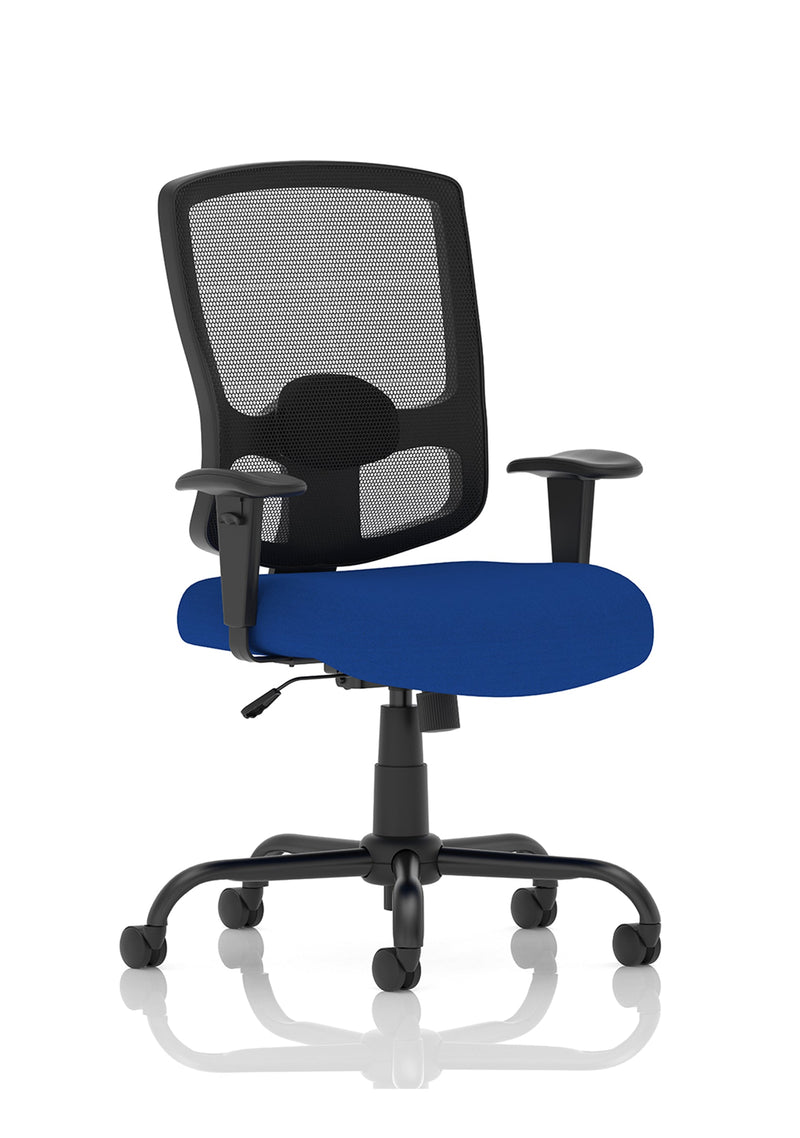 Portland High Back Heavy Duty Task Operator Office Chair with Arms - Blue