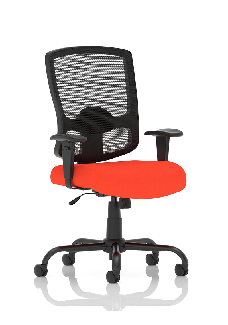 Portland High Back Heavy Duty Task Operator Office Chair with Arms - Orange