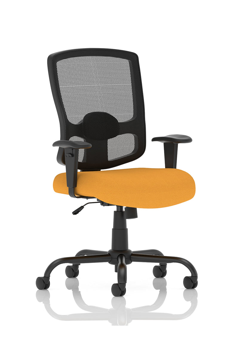 Portland High Back Heavy Duty Task Operator Office Chair with Arms - Yellow