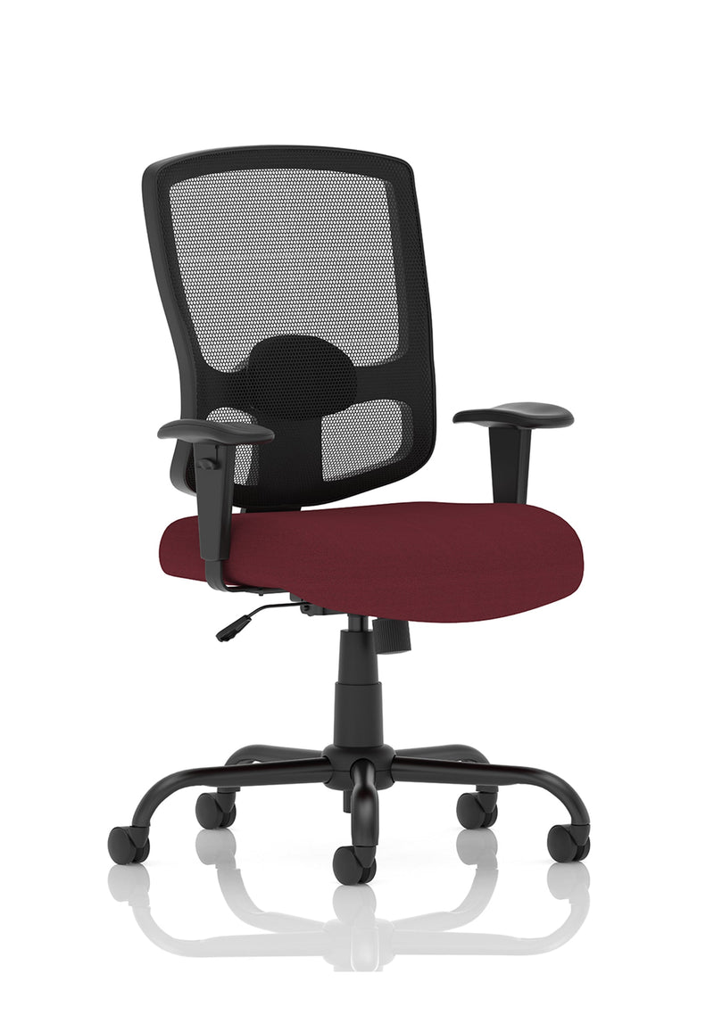 Portland High Back Heavy Duty Task Operator Office Chair with Arms - Chilli