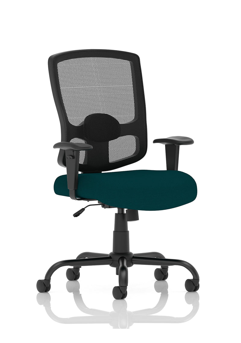 Portland High Back Heavy Duty Task Operator Office Chair with Arms - Teal