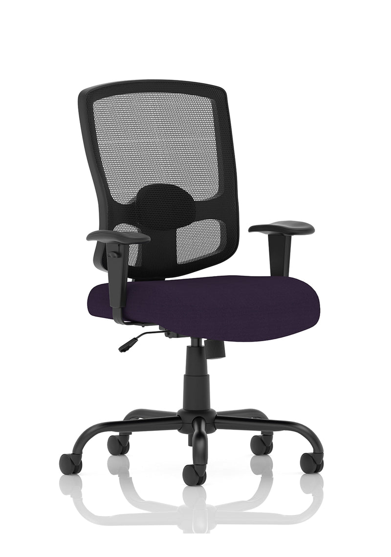 Portland High Back Heavy Duty Task Operator Office Chair with Arms - Purple