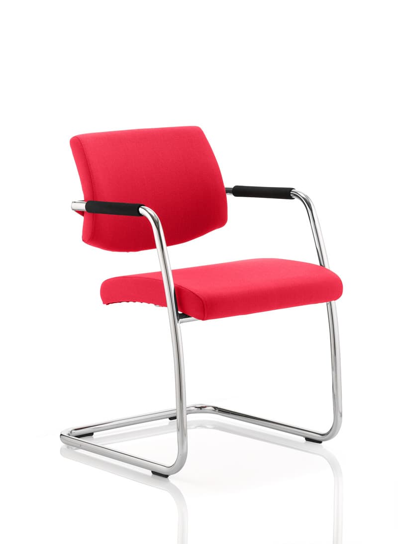 Havanna Medium Back Cantilever Visitor Chair with Arms - Cherry