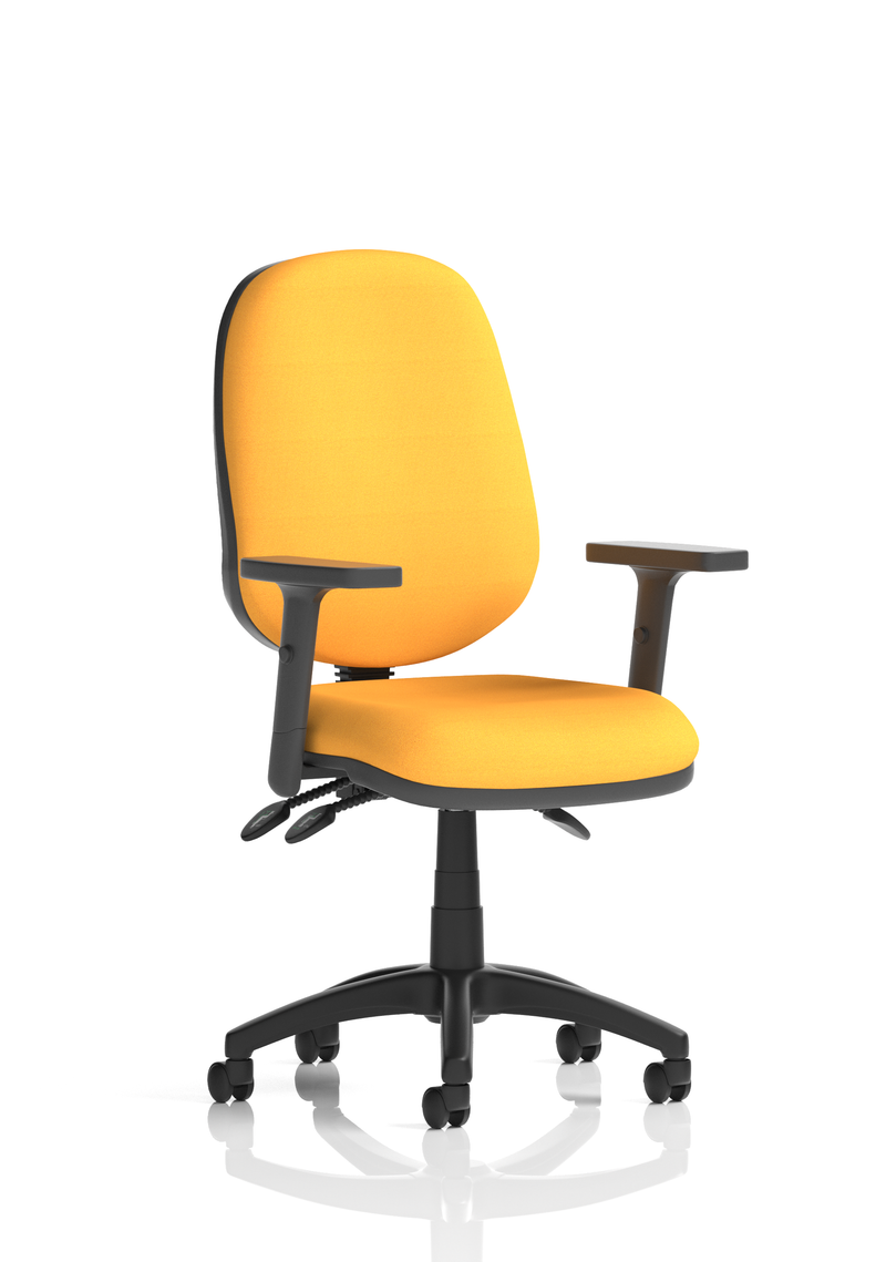 Eclipse Plus III Medium Back Task Operator Office Chair - Yellow Fabric