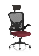 Ace Executive Mesh Chair With Folding Arms - Chilli