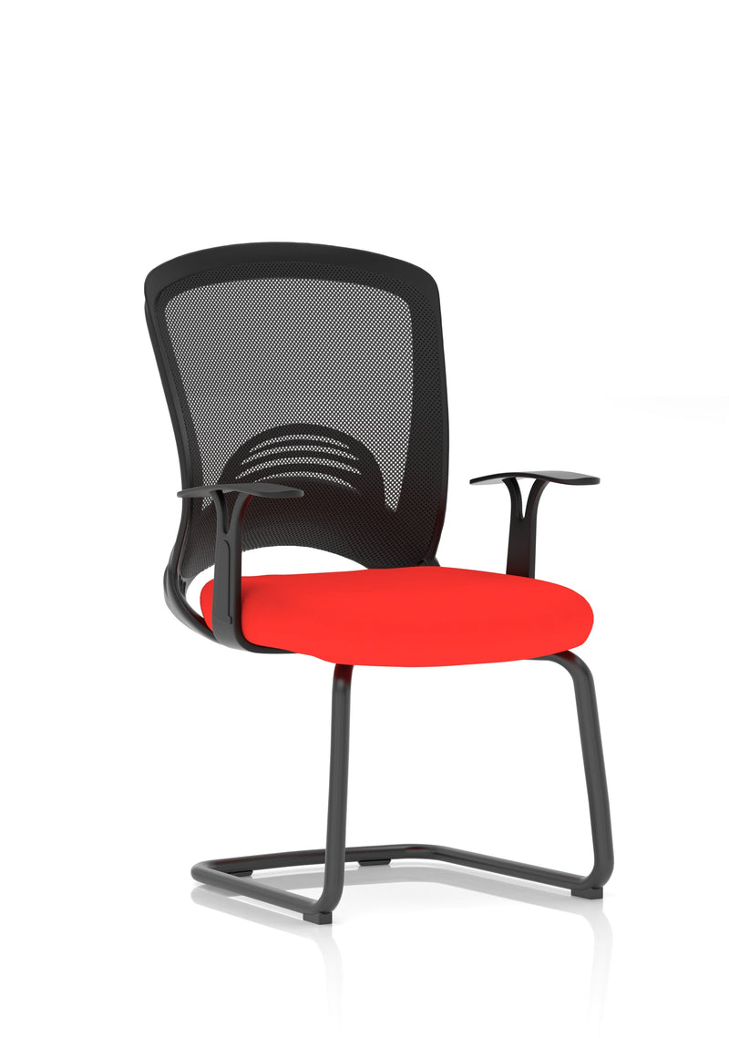 Astro Visitor Cantilever Leg Mesh Chair - Cherry