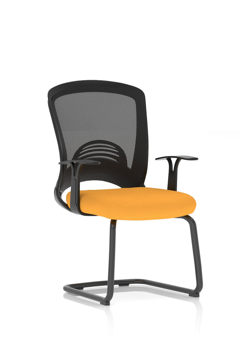 Astro Visitor Cantilever Leg Mesh Chair - Yellow