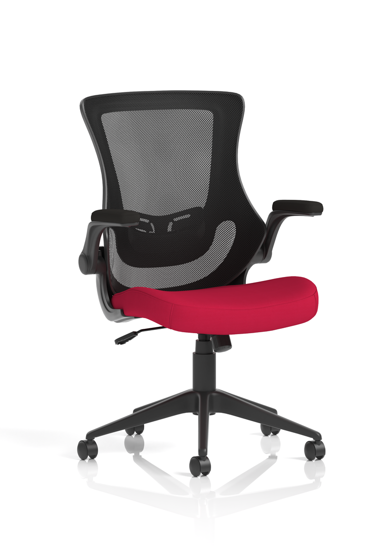 Orbit Black Mesh Back Chair - Cherry Seat