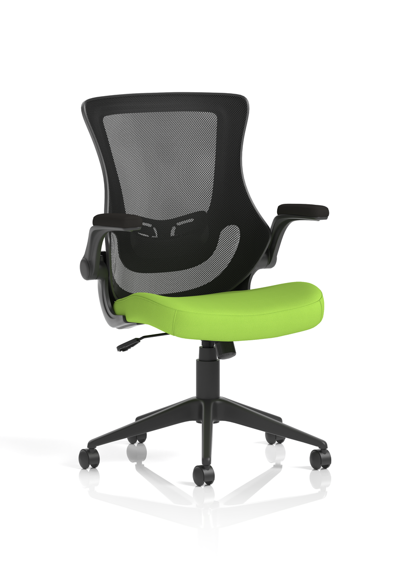 Orbit Black Mesh Back Chair - Green Seat