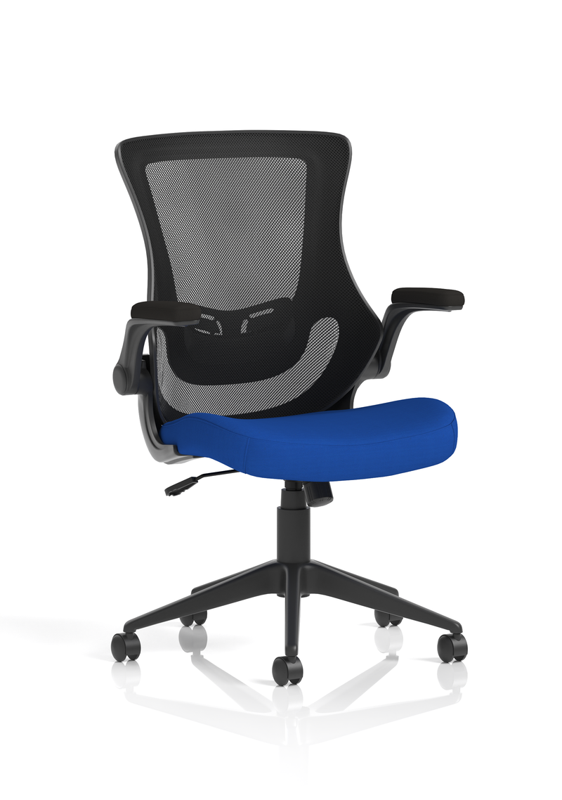 Orbit Black Mesh Back Chair - Blue Seat