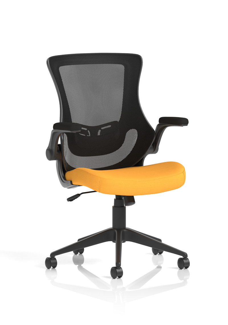 Orbit Black Mesh Back Chair - Yellow Seat