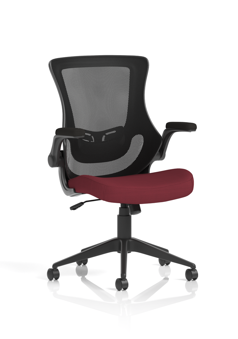 Orbit Black Mesh Back Chair - Chilli Seat