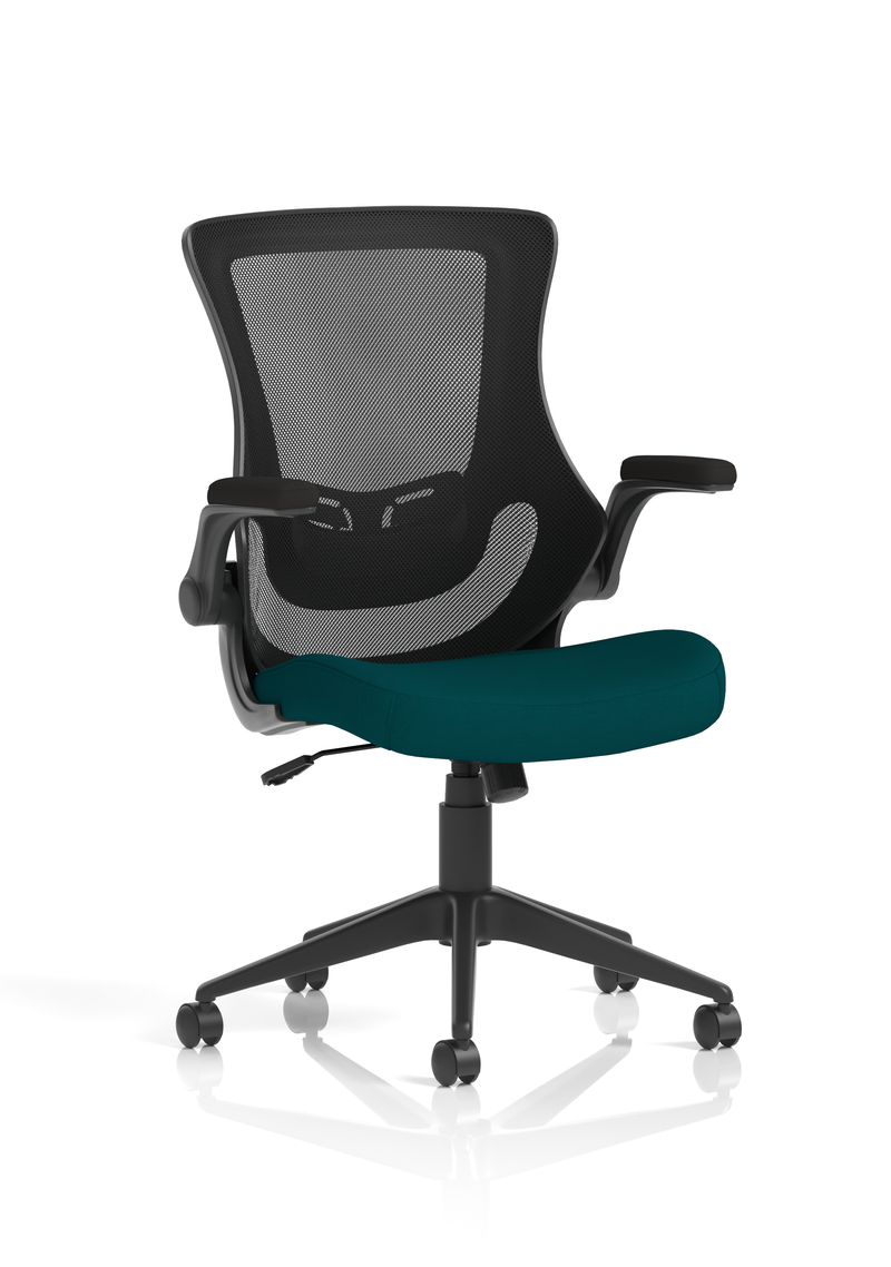 Orbit Black Mesh Back Chair - Teal Seat