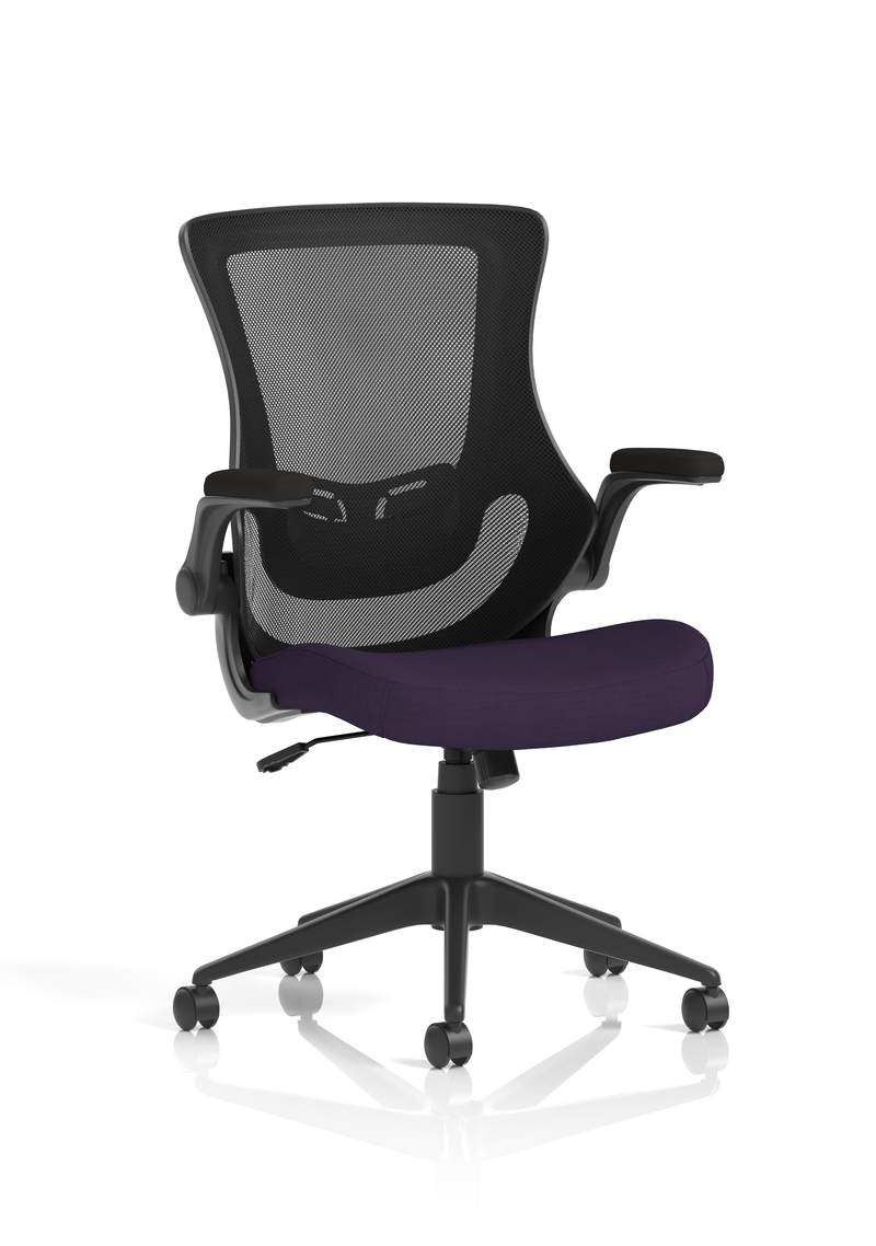 Orbit Black Mesh Back Chair - Purple Seat