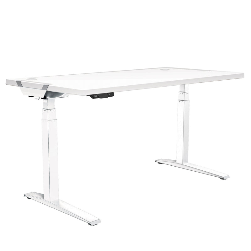 Fellowes Levado Electric Height Adjustable Sit Stand Desk / Standing Desk, 1800mm, WHITE FRAME / WHITE DESKTOP