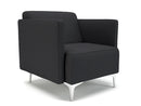 Napa Slim Arm 75cm Wide Armchair in Warwick Dolly Fabric - Ebony