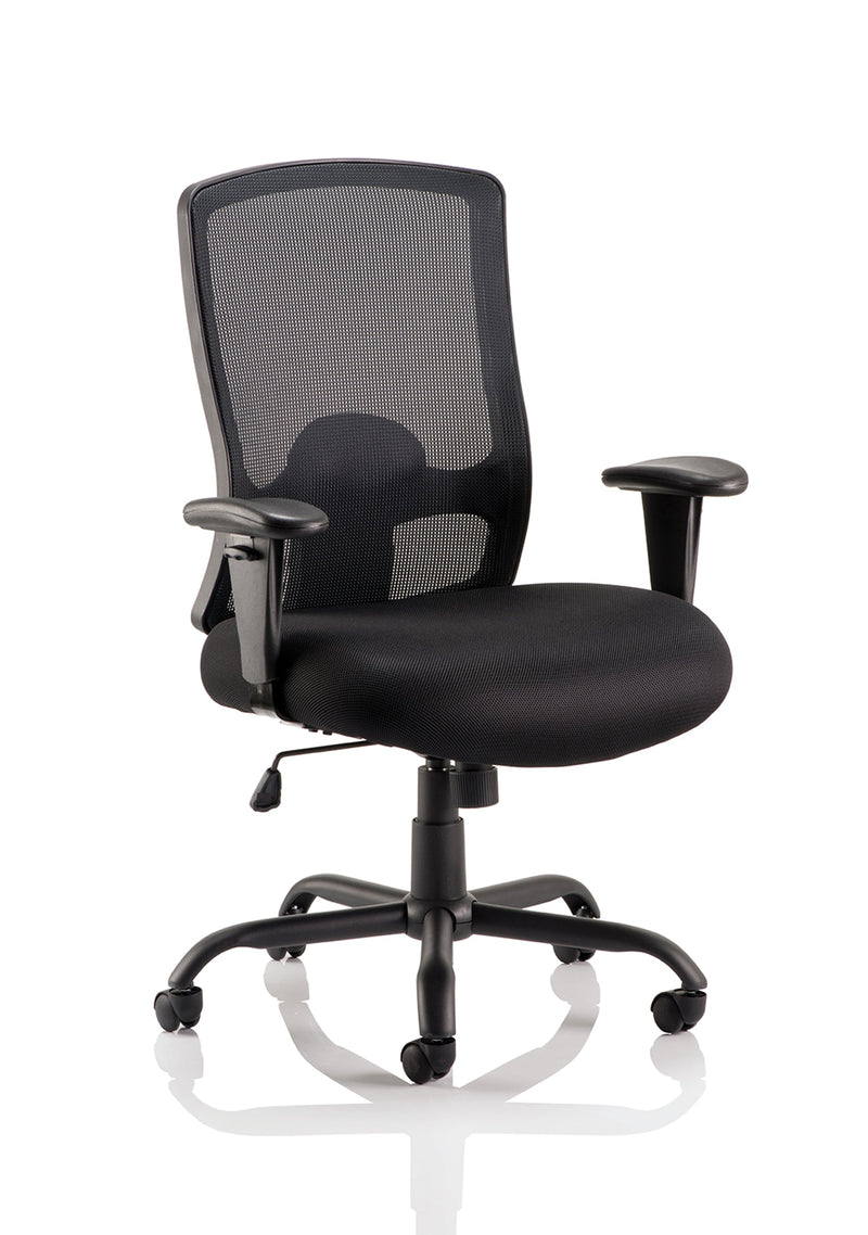 Portland High Back Heavy Duty Task Operator Office Chair with Arms - Black