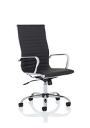 Nola Leather Executive Office Chair with Arms - High Back - Black