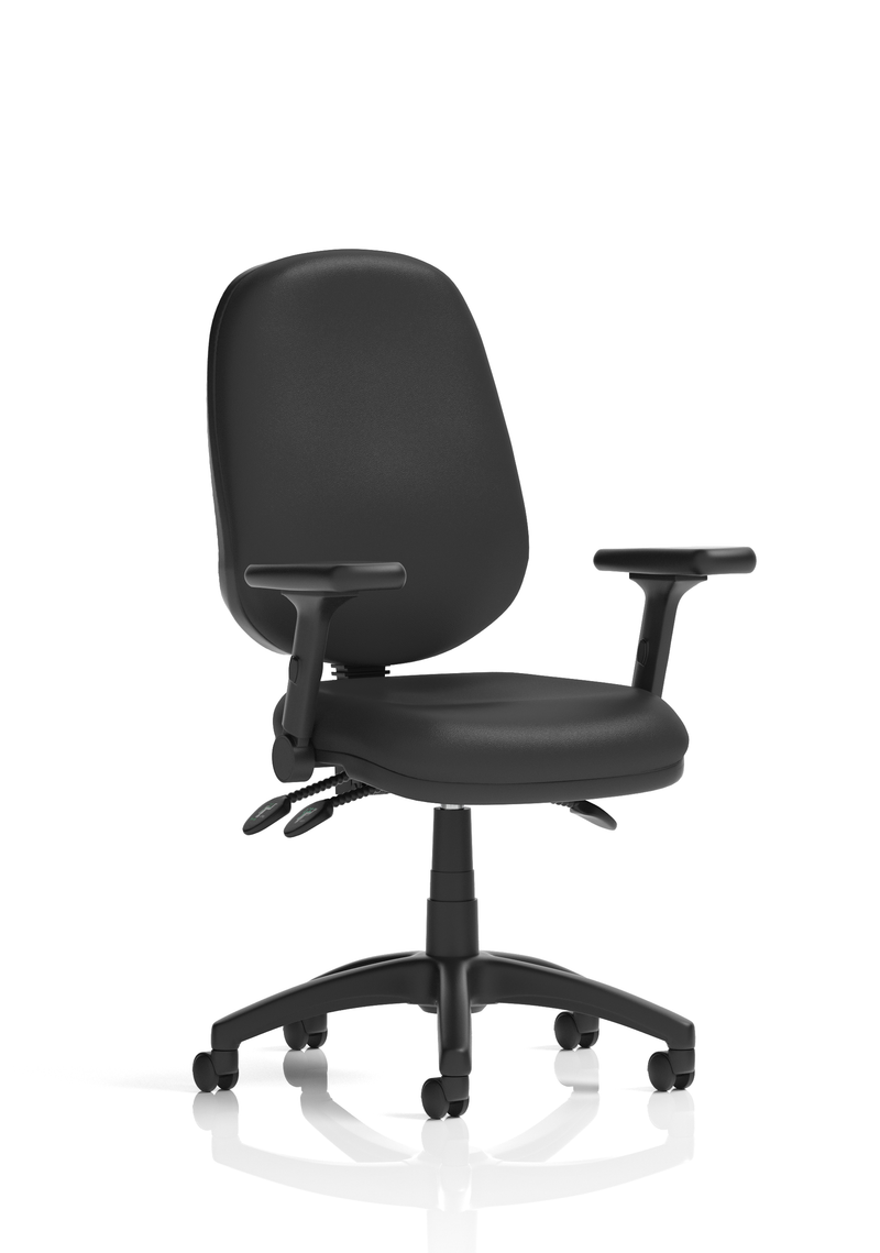 Eclipse Plus III Medium Back Task Operator Office Chair - Black Bonded Leather