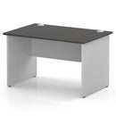 EQUINOX Panel End Rectangular Desk, 1600mm, CARBON GREY TOP / WHITE PANEL