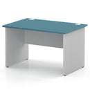 EQUINOX Panel End Rectangular Desk, 1800mm, DARK TEAL TOP / WHITE PANEL