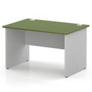 EQUINOX Panel End Rectangular Desk, 1200mm, MOSS GREEN TOP / WHITE PANEL