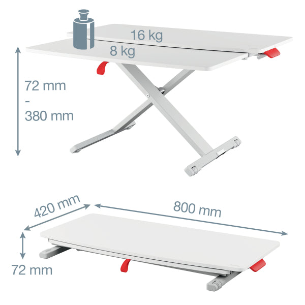 Leitz Ergo Cosy Standing Desk Converter with Sliding Tray