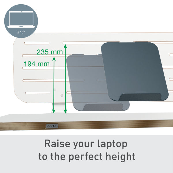 Leitz Ergo Pegboard Desk Organiser with Laptop Holder, 80x25 cm