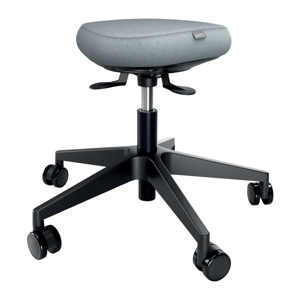 Leitz Ergo Active Sitting Stool with Wheels and Wobble Comfort Seat, Black/Grey