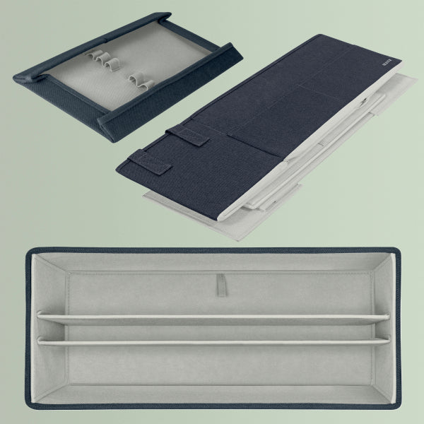Leitz Fabric Hot Desking Work Bag with Lid, Velvet Grey