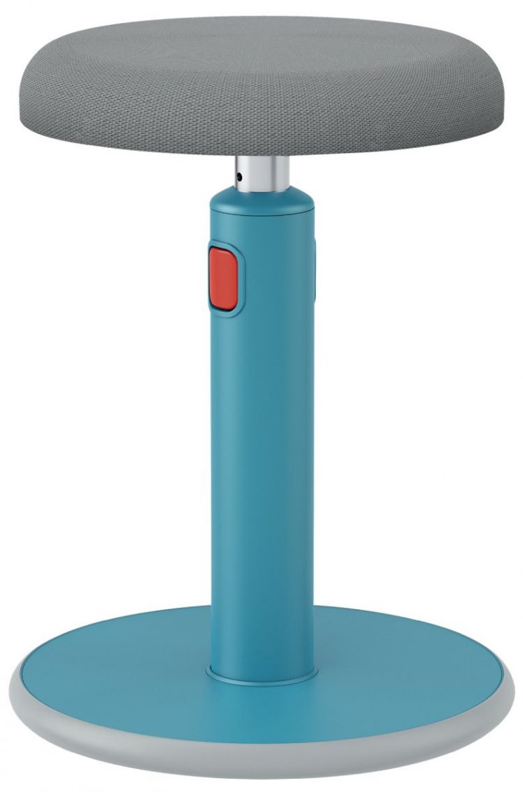 Leitz Active Sit Stand Stool, Height Adjustable Round Swivel Computer Workstation Desk Seat, Ergo Cosy Range, Calm Blue