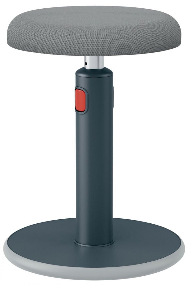 Leitz Active Sit Stand Stool, Height Adjustable Round Swivel Computer Workstation Desk Seat, Ergo Cosy Range, Velvet Grey