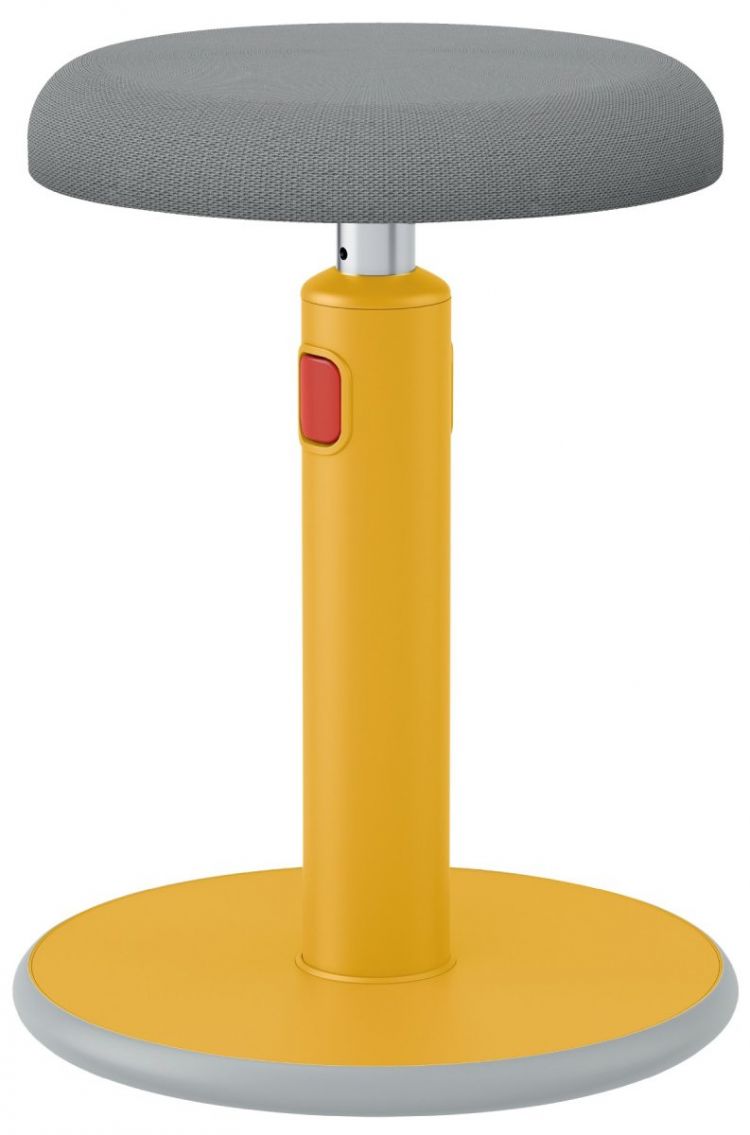 Leitz Active Sit Stand Stool, Height Adjustable Round Swivel Computer Workstation Desk Seat, Ergo Cosy Range, Warm Yellow