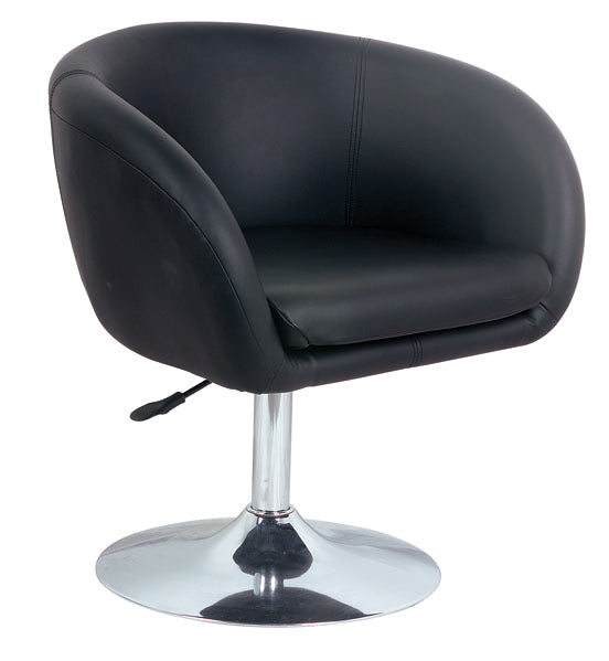 AVANSYS Alaska Contemporary Leather Effect Lounge Chair - Black