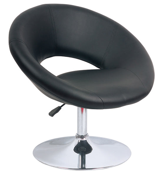 AVANSYS Arizona Contemporary Leather Effect Lounge Chair - Black